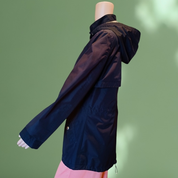 Liz Claiborne Midweight Anorak Black Water Resistant Outerwear Hooded Jacket - Picture 5 of 16